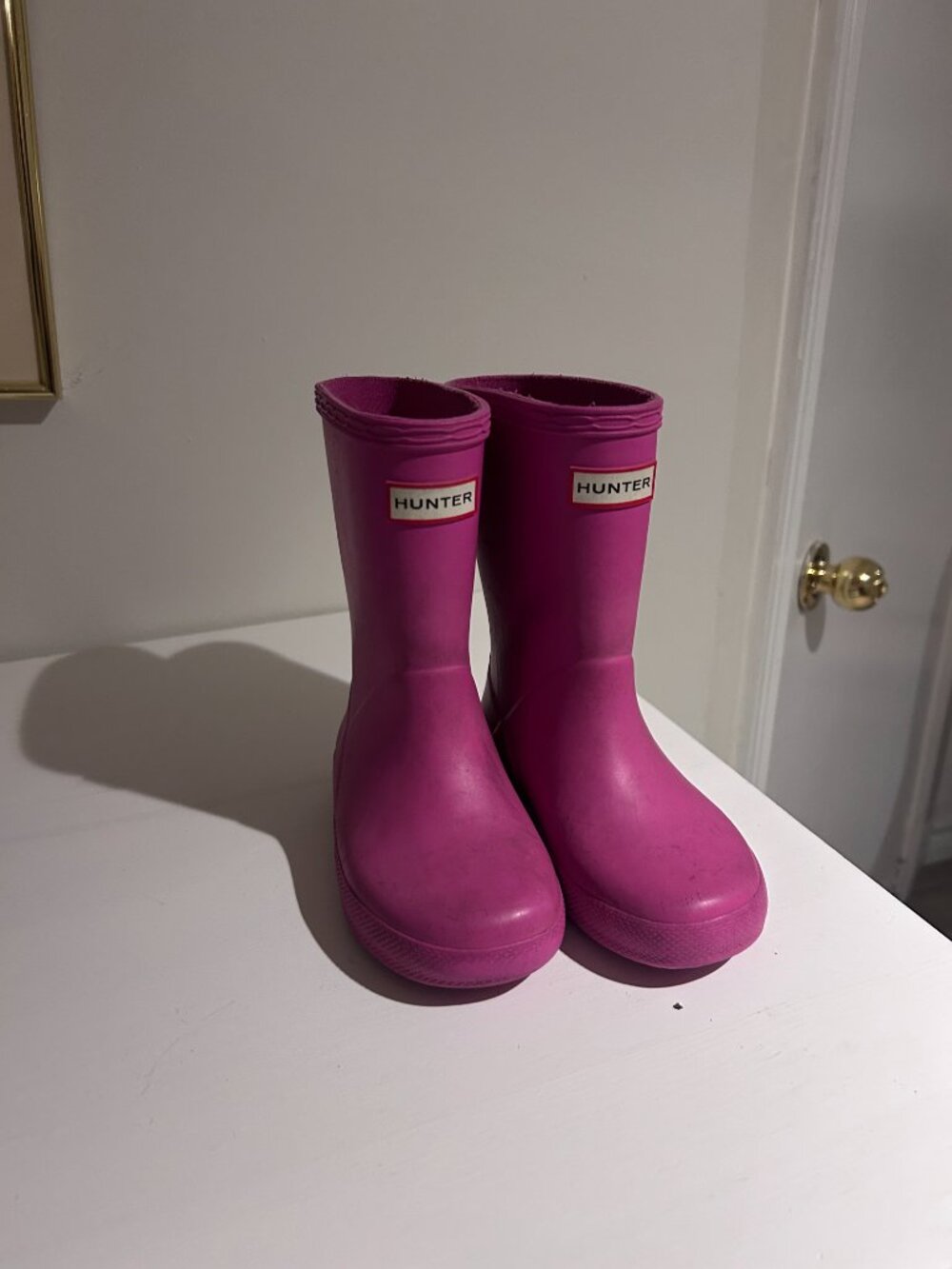 🌸☔ Hunter Toddler Rain Boots – Bright Pink – Size 8 ☔🌸